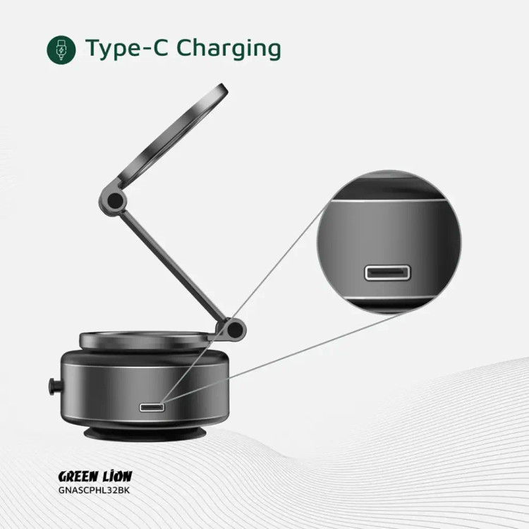 هولدر مگنتی موبایل گرین لاین مدل Green Lion GX-32 با مکش خودکار | نگهدارنده موبایل خودرو