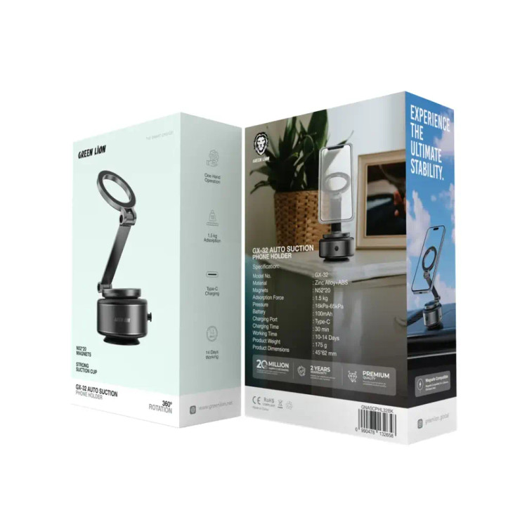 هولدر مگنتی موبایل گرین لاین مدل Green Lion GX-32 با مکش خودکار | نگهدارنده موبایل خودرو