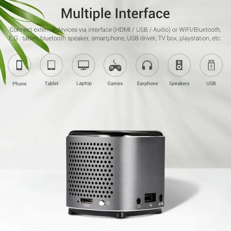 مینی پروژکتور جیبی WiMius Q2 Pro | شارژی، DLP، پشتیبانی Full HD، اندروید + وایفای و بلوتوث